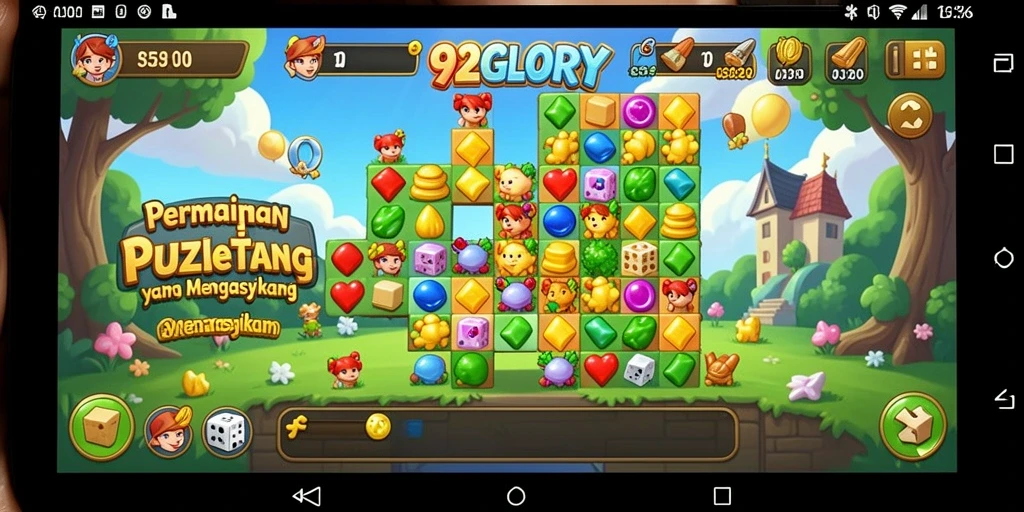 Screenshot gameplay 92GLORY yang menampilkan tantangan puzzle seru.