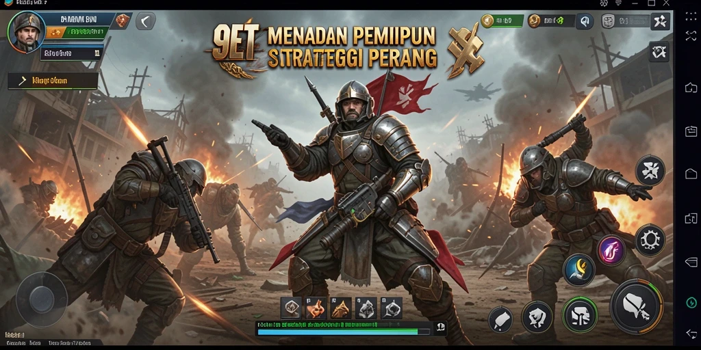 Gameplay seru 9ET dengan strategi perang yang mendalam.