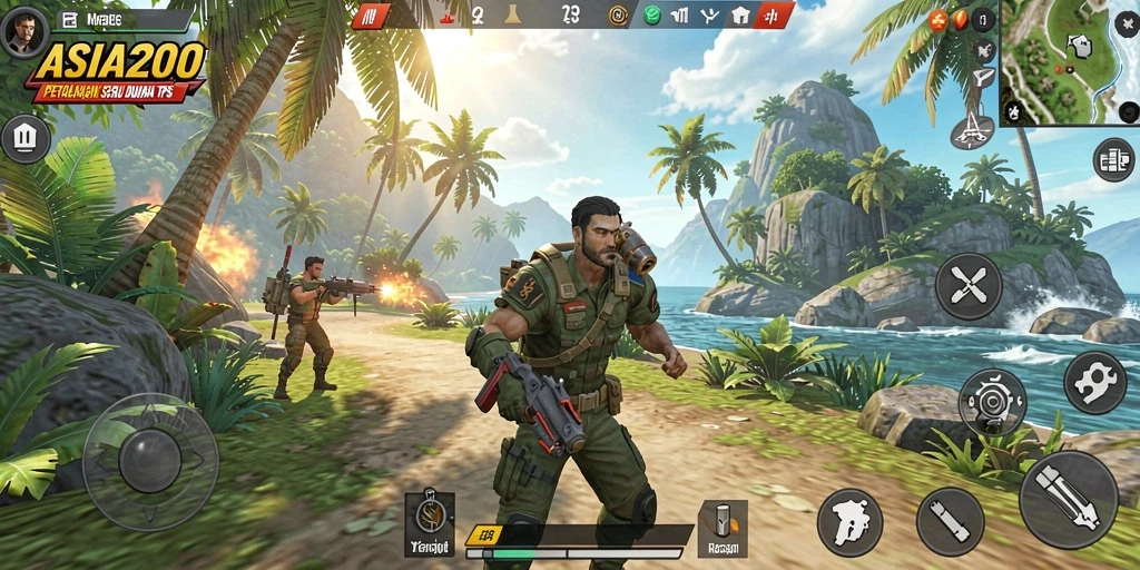 Tampilan mendebarkan dari gameplay TPS dalam ASIA200.