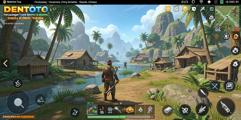 Tampilan gameplay DENTOTO yang menampilkan petualangan seru di dunia terbuka.