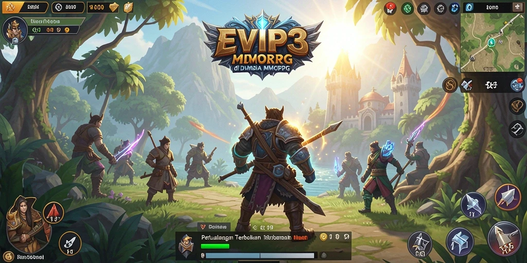 Tampilan gameplay menarik dari EVIP3 dalam dunia MMORPG.