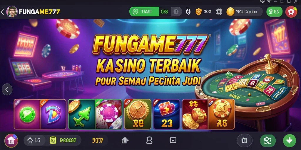 Screenshot gameplay FUNGAME777 menampilkan suasana kasino yang mendebarkan.