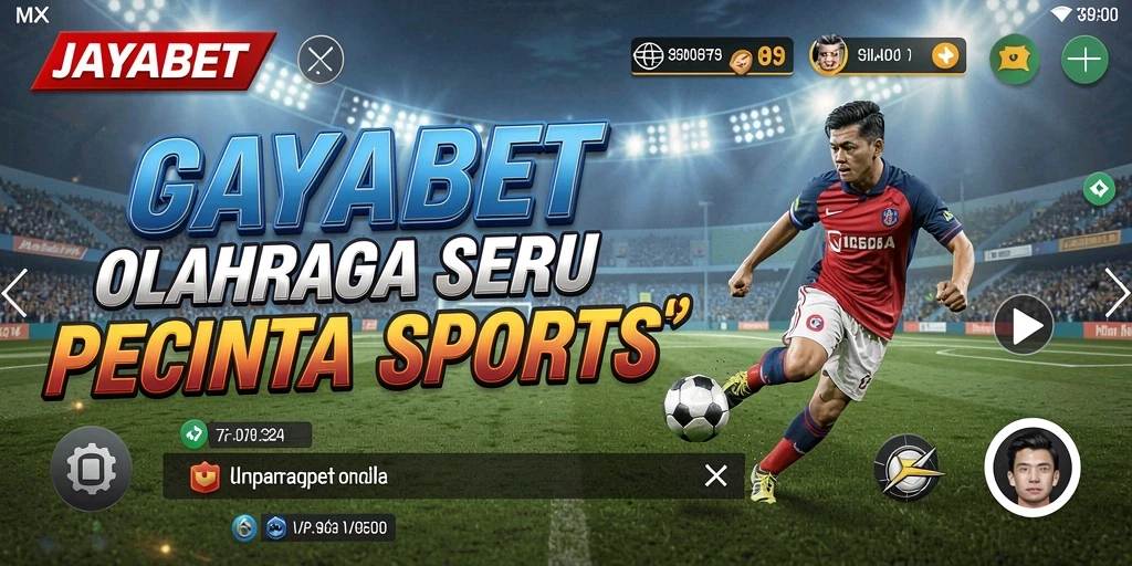 Screenshot utama JAYABET menampilkan aksi seru dalam permainan olahraga.