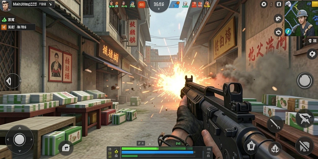 Tangkapan layar utama MAHJONG222 menampilkan aksi mendebarkan dalam gameplay FPS.
