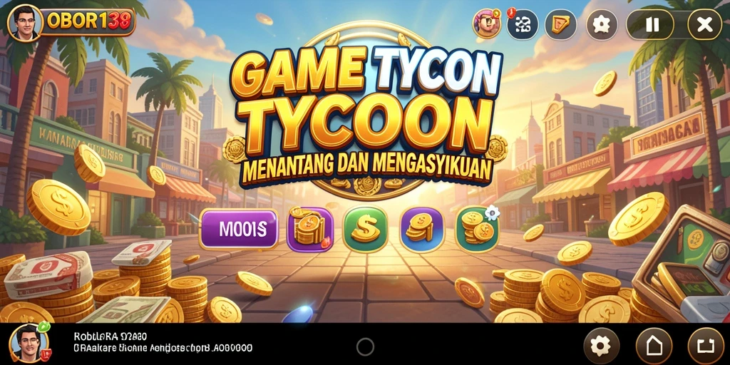 Tampilan gameplay seru OBOR138 dengan elemen Tycoon.