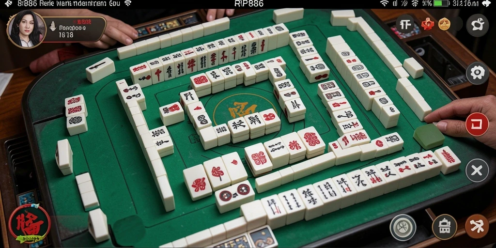Tangkapan layar RP886 menunjukkan pemain yang asyik bermain Mahjong.
