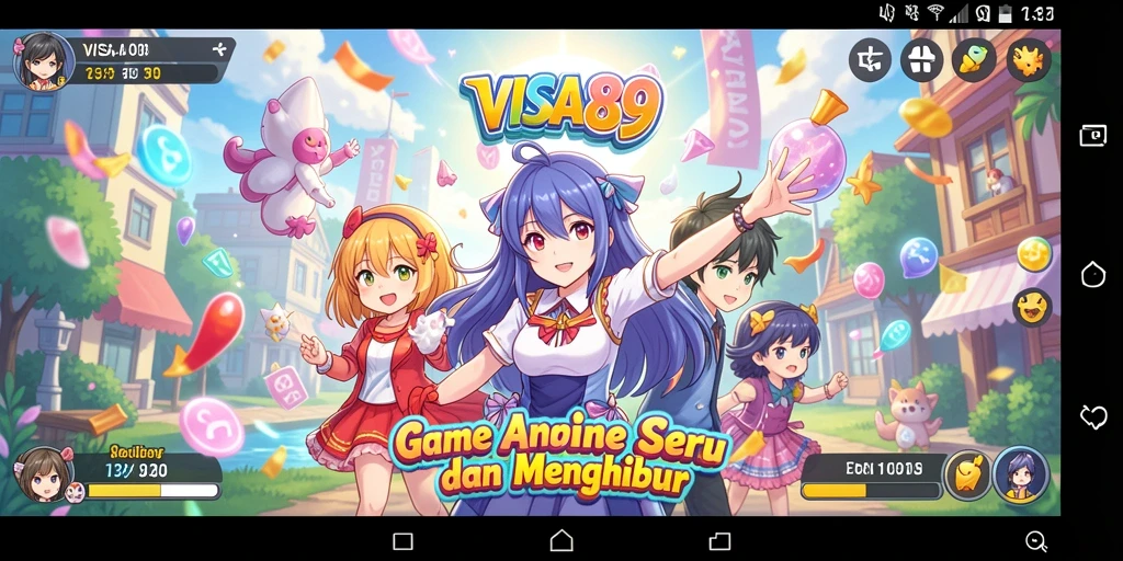 Tampilan screenshot <strong>VISA89</strong> menunjukkan aksi pertempuran seru dengan karakter anime.